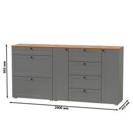 Тумба для обуви и комод четыре ящика Остин