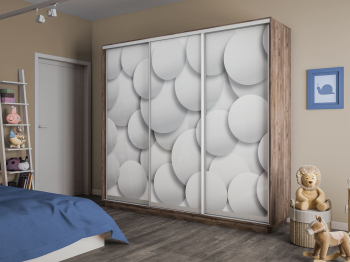 Шкаф-купе Экспресс 3-х дверный Фотопечать Шары Стекла 180х60х240