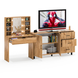 Косметический cтол с подсветкой и ящиком 115 и комод 123-1604