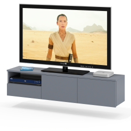 ТВ-тумба для телевизора подвесная выдвижной ящик и дверки Сити-10