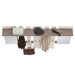 Две вешалки для верхней одежды с зеркалом Лира 2-3814