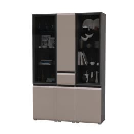 Горка для гостиной Сидней из шкаф-витрина 2 штуки и шкаф с ящиком 13.202