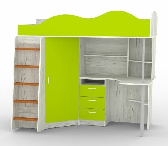 Кровати-чердаки, Кровать чердак Пионер с деревянной лестницей, Винтерберг