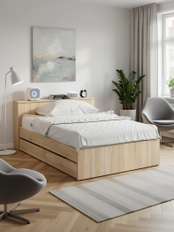 Кровать с ящиками и ящиком для хранения белья односпальная Ксения 1200