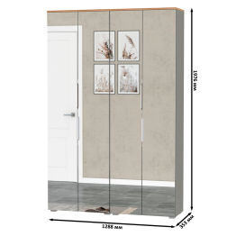 Шкаф для одежды с четырьмя зеркальными дверками Октава