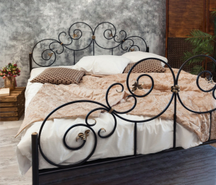 Кованая кровать Афина 1.4 с двумя спинками