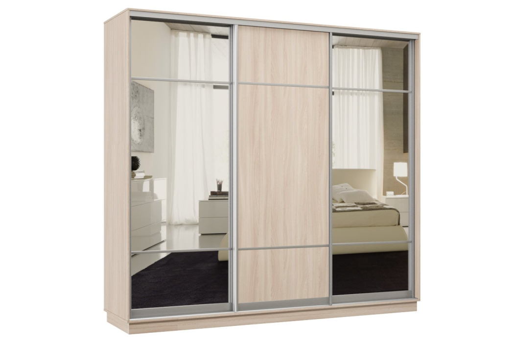 Шкафы-купе 3-х дверные, Шкаф-купе Премьер Лайт 62 (11;08;11) трехдверный