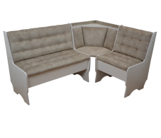 Кухонные уголки, Угловая скамья Аленка 26 белый/велюр бежевый 1 категория