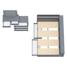 Туалетный столик для спальни с подсветкой 110 и Ксения кровать 1200 с ящиками и прикроватный блок