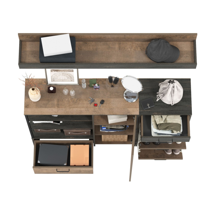 Прихожие, Обувница Трувор с широким комодом и навесной полкой