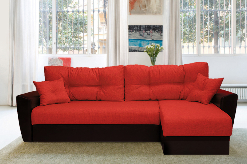 Диваны угловые в гостиную, Диван угловой Амстердам 160, велюр /экокожа