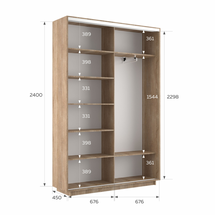Шкафы-купе 2-х дверные, Шкаф-купе Экспресс 2-х дверный Фотопечать Калейдоскоп Стекла 140х45х240