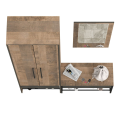 Прихожая с тумбой для обуви с сиденьем и зеркалом Трувор