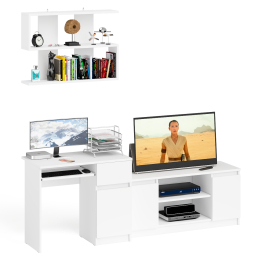 Однотумбовый компьютерный стол Мори МС-1 правый с тумбой МТВ1200.1 и открытой полкой на 900