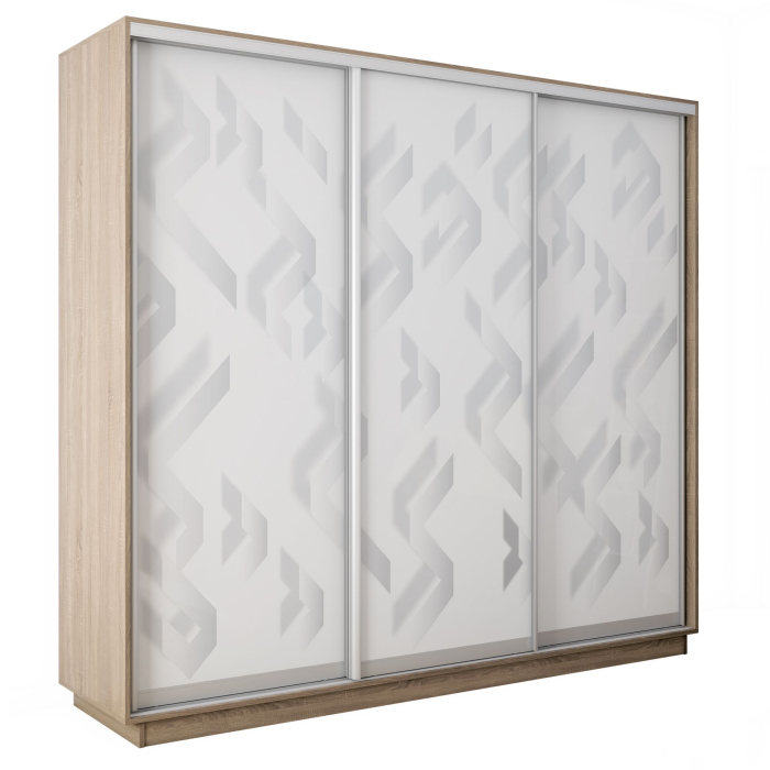 Шкафы-купе 3-х дверные, Шкаф-купе Экспресс 3-х дверный Фотопечать Ленты Стекла 210х60х220