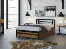 Кровати 120х190, Полутороспальная кровать Титан 120 ящики дуб крафт табак