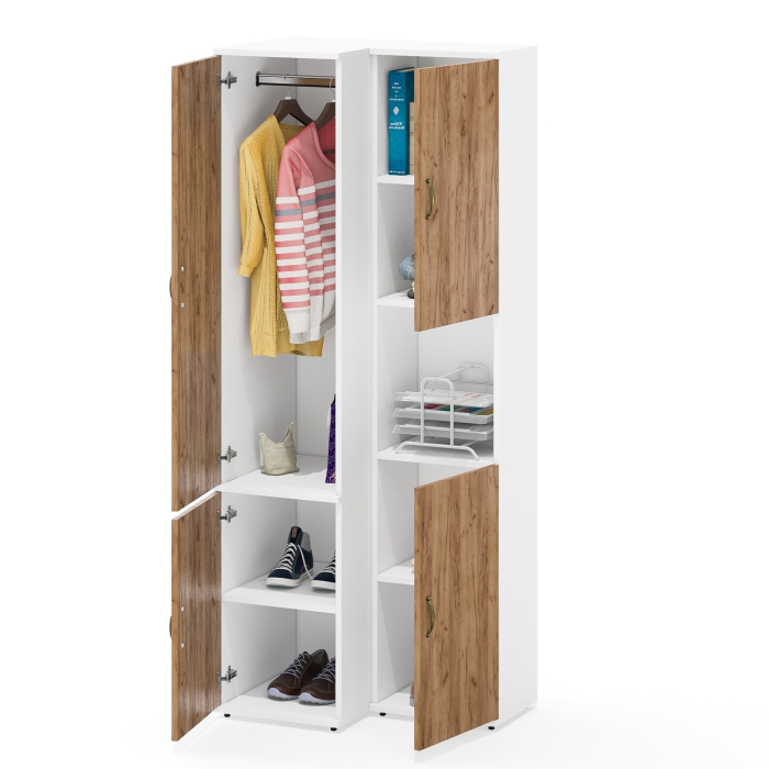 Шкафы пеналы, Глубокий пенал для одежды и пенал с нишей Лидер-8