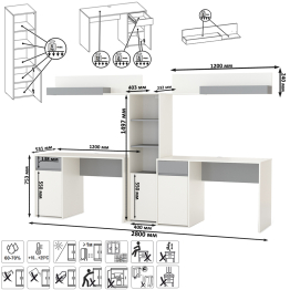 Мебель в детскую для двоих детей Торонто № 16