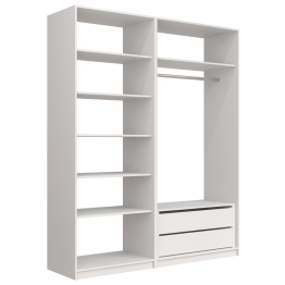 Прямая гардеробная система с полками и модулем MOD_COMPL