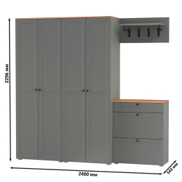 Два шкафа для одежды в прихожую с обувницей и вешалкой для одежды Остин
