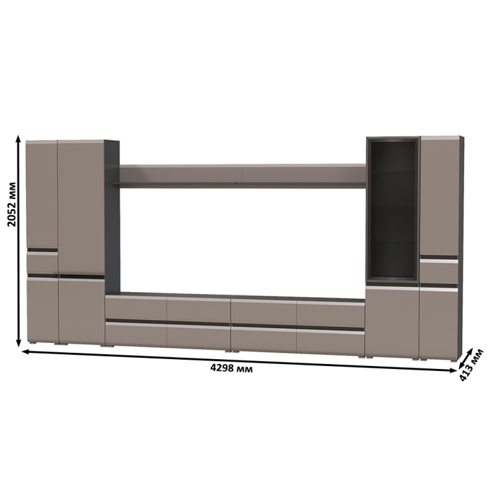 Стенки для гостиной, Мебель для гостиной корпусная Сидней комплектация № 114