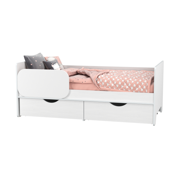 Кровати одноярусные, Кровать с ящиками Уна 11.22 белый