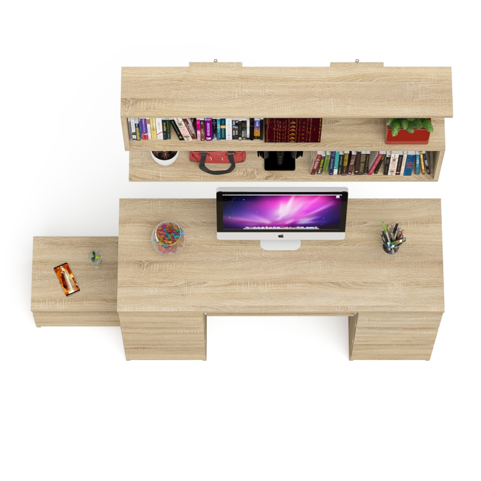 Прямые компьютерные столы, Двухтумбовый стол компьютерный Мори МС-2 с тумбочкой с ящиком и полкой на 1200