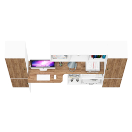 Два пенала серии Лидер-8 МД 22Б и МД 21Б и компьютерный рабочий стол с полкой для книг