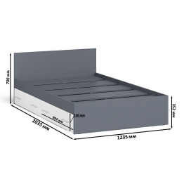 Кровать с ящиками для белья Мори 1200