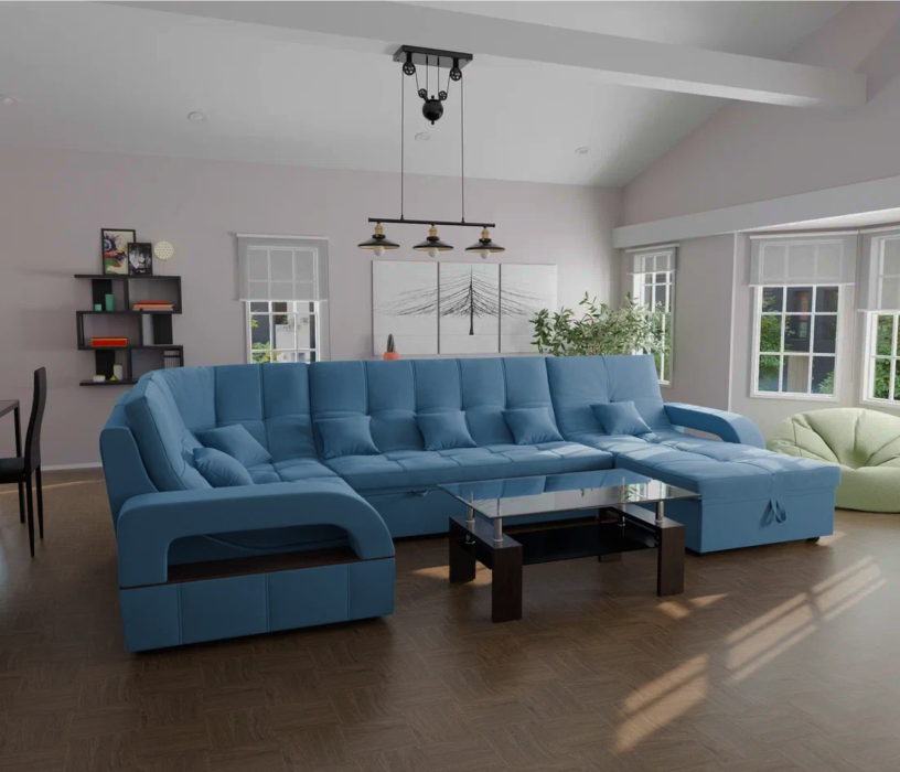 Диваны модульные угловые, Модульный диван Майами-4,микровелюр,антивандальная ткань,венеция