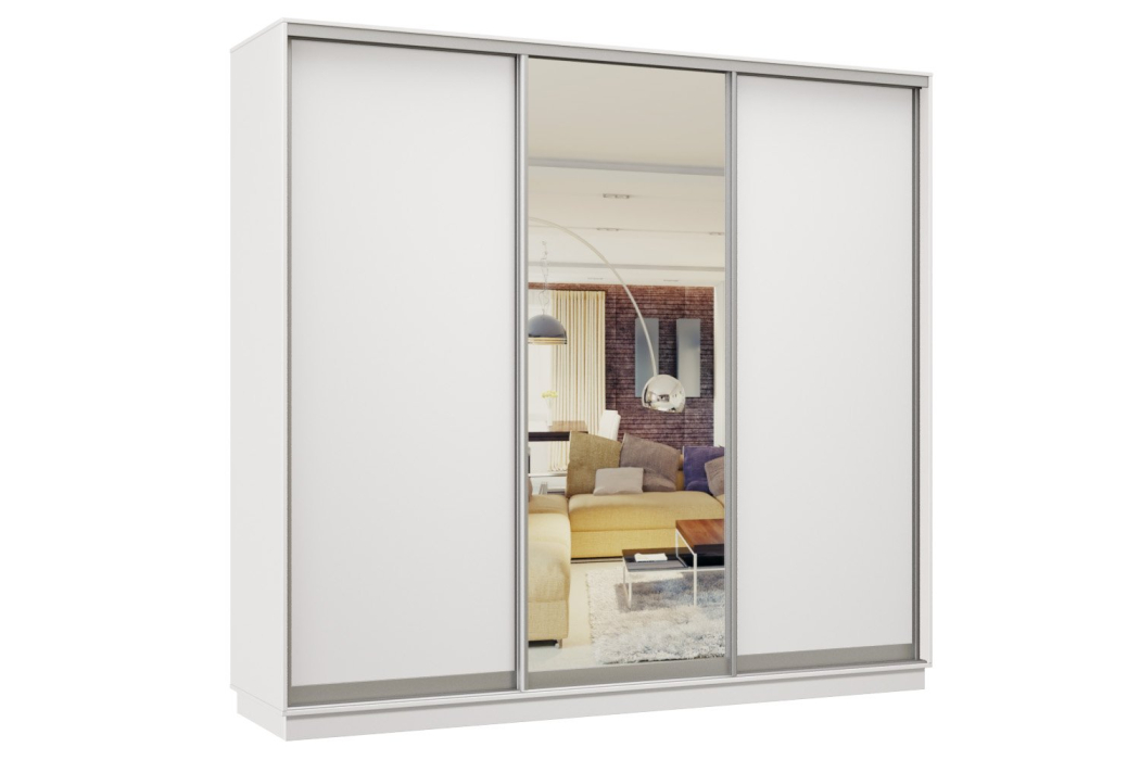 Шкафы-купе 3-х дверные, Шкаф-купе Премьер Лайт 63 (02;01;02) трехдверный