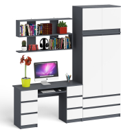 Домашние кабинеты, Шкаф-комод с антресолью Мори МШ900.1 со столом для работы и учёбы и книжной полкой