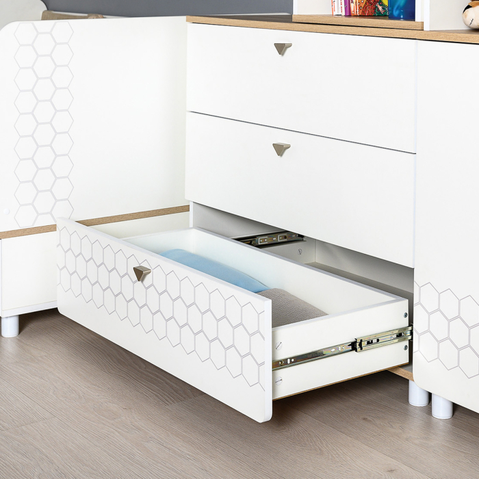 Детские комнаты, Кровать в детскую Эйп с комодами на три ящика