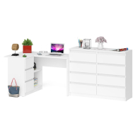 Компьютерные столы, Стол компьютерный МС-16 левый с комодом МК1200 8-мь ящиков Мори