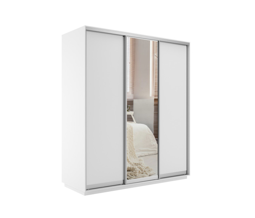 Шкафы-купе, Шкаф-купе Экспресс Медиум (1 зеркало) трио 2400 x 2100 x 600