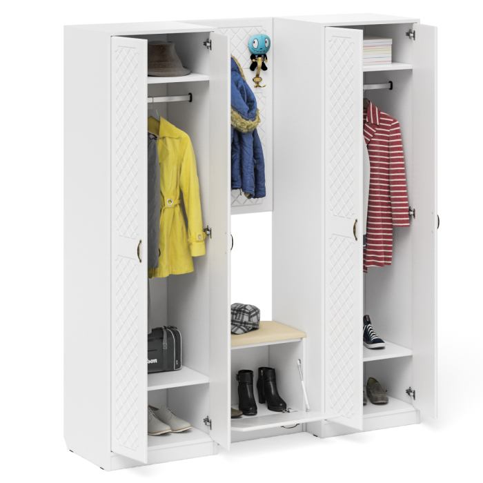 Прихожие, Модульная мебель для прихожей П-6 № 9 МДФ фрезеровка ромб