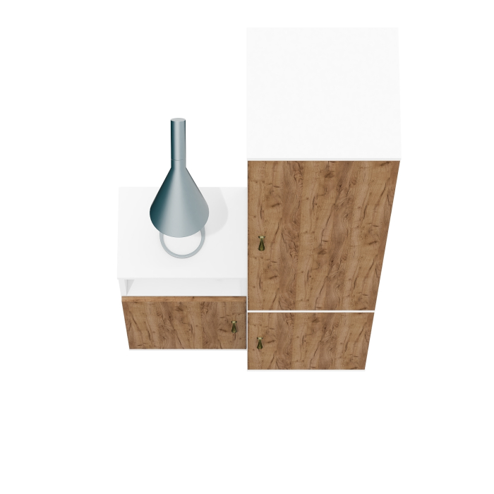 Домашние кабинеты, Пенал с полками и тумба с дверкой и нишей Лидер-8