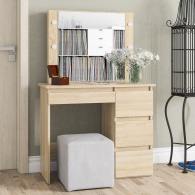 С зеркалом, Стол косметический с подсветкой Сура