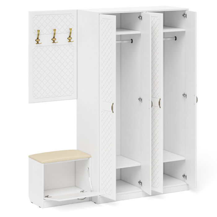 Прихожие, Модульная мебель для прихожей П-6 № 9 МДФ фрезеровка ромб