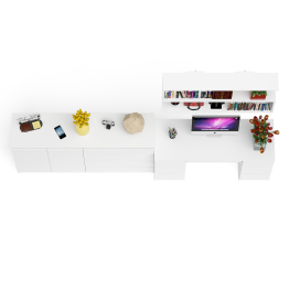 Стол для работы Мори МС-2 с книжной полкой на 1200 и комодом-тумбой МК1600.1