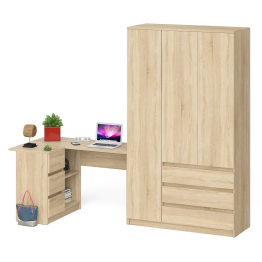 Компьютерный стол угловой МС-16 левый со шкаф-комодом с дверкой 1200 Мори