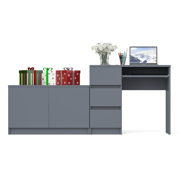 Прямые компьютерные столы, Компьютерный стол три ящика слева с тумбой 900 Мори