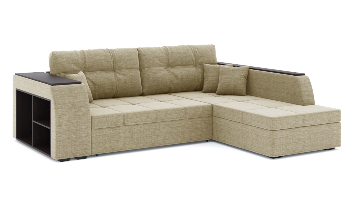 Диваны угловые в гостиную, Диван-кровать угловой Брюссель дельфин, рогожка