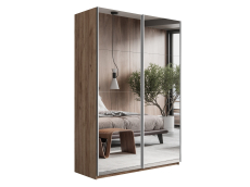 Шкафы-купе 2-х дверные, Шкаф Прайм дуо Зеркало+зеркало 2300 х 1400 х 570
