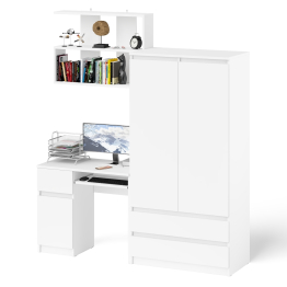 Компьютерный стол Мори МС-1 левый с полкой и шкаф-комодом