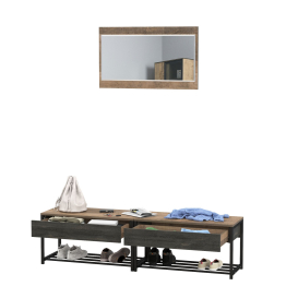 Две тумбы для обуви с сиденьем и зеркалом Трувор