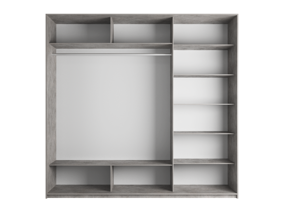 Шкафы-купе 3-х дверные, Шкаф Прайм трио 2-ва Стекла белого+ Зеркало 2300 x 2100 x 570