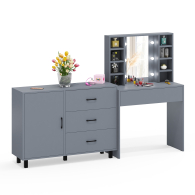 Туалетные столики, Туалетный столик с подсветкой 115 и комод с дверкой и 3-мя ящиками 122-1204