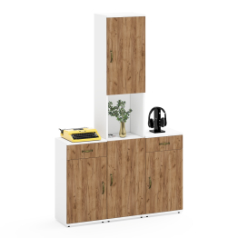 Две тумбы с ящиком и дверкой и пенал для рабочего кабинета Лидер-8