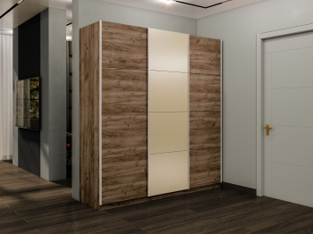 Шкаф-купе Прайм 3-х дверный Стекла фисташка/ДСП/Доводчики 180х57х230